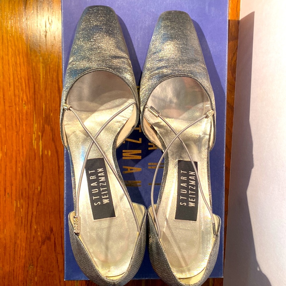 Stuart Weitzman Rondex Pewter Matte Lame - Picture 10 of 10